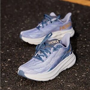 Hoka Purple and White Sneakers with Maximalist Cushioning